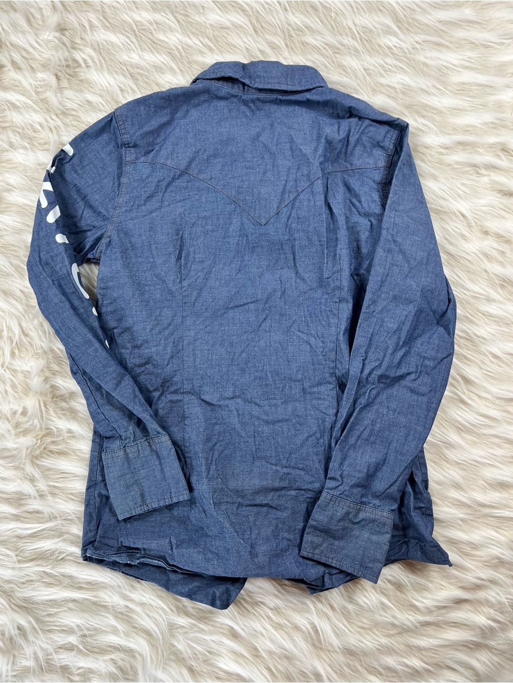 Wrangler Pearl Snap Shirt Women's S Blue Hatch - Picture 7 of 8